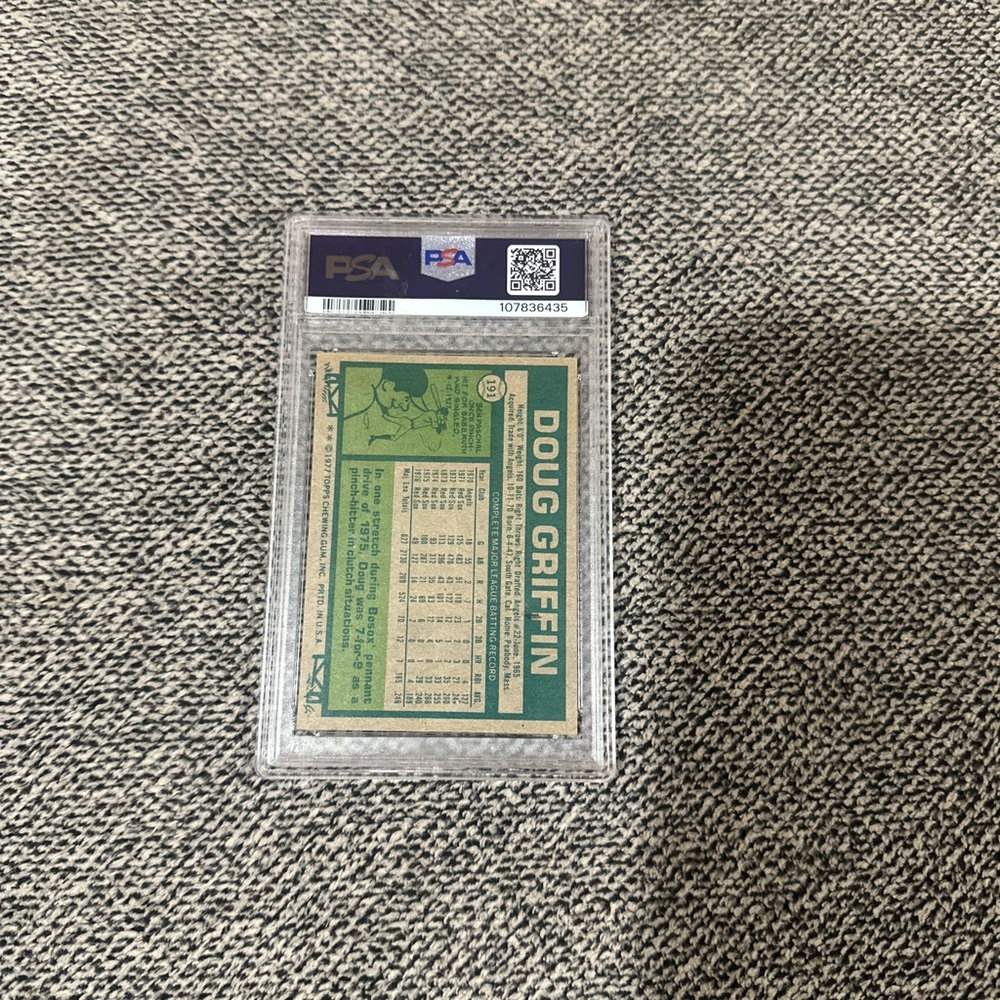 Red Sox Doug Griffin PSA 5 - Picture 2 of 2